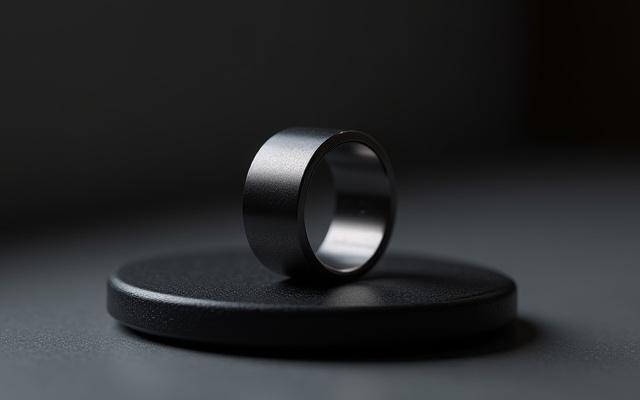 Oura Ring 3 on a minimalist display stand